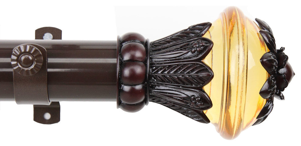 Paradise 1.5" Custom Cut Length Drapery Rod, 8', Cocoa