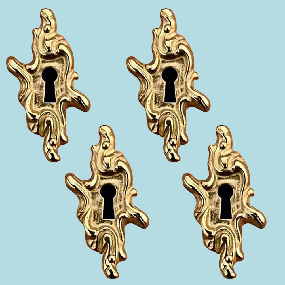 Renovators Supply 4Pcs Escutcheon Keyhole Cover Plate for Cabinet and Drawers