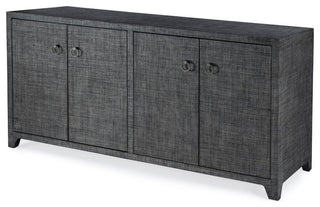 Bar Harbor Raffia 4 Door 70 Sideboard, Charcoal