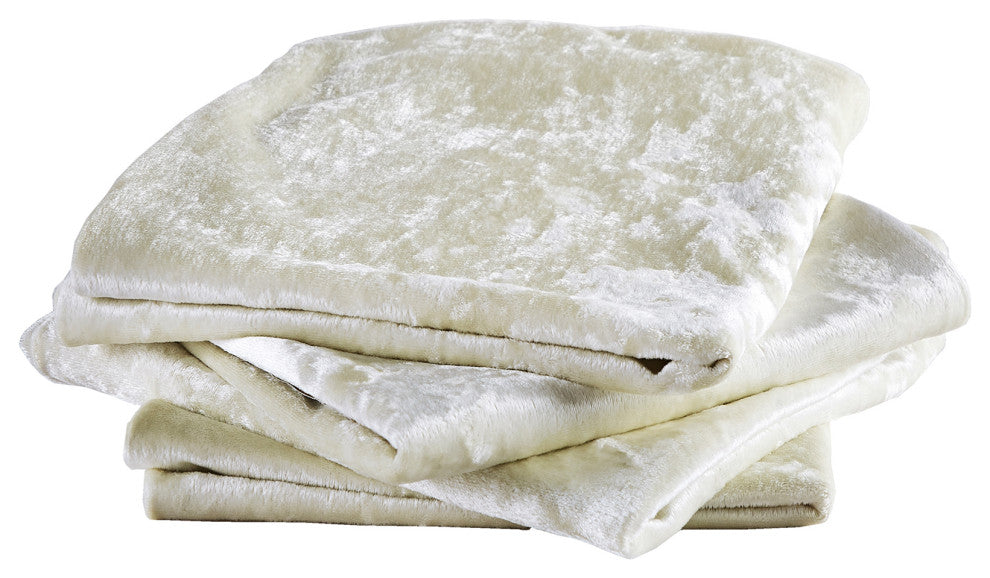 Crushed Velvet Pillow Cover 4 Piece Set, Gardenia, 20" X 20"