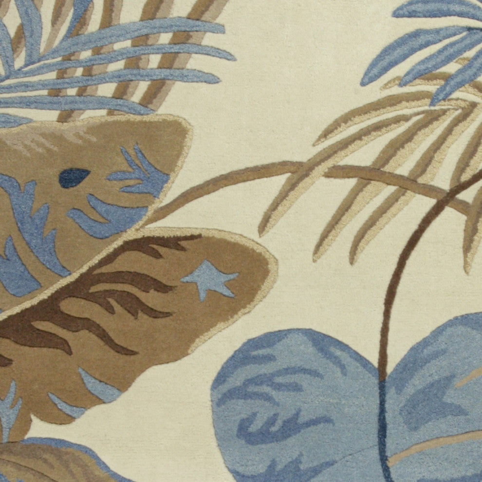 KAS Havana 2624 Ivory/Blue Rainforest Area Rug, 8'x10'6"