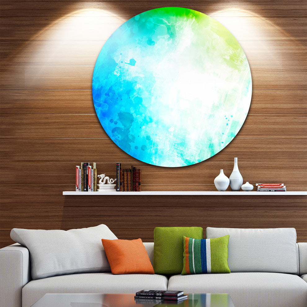 Abstract Watercolor Art, Abstract Large Disc Metal Wall Art, 11"