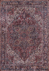 Momeni Karachi Polyester Burgundy Area Rug 5'x8'