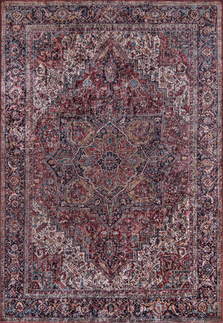 Momeni Karachi Polyester Burgundy Area Rug 5'x8'