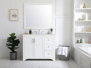 42" Single Bathroom Vanity, White