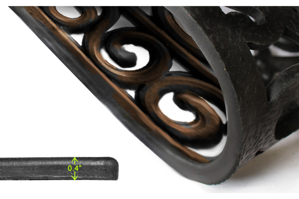 Bronze Moulded Trellis Half-round Rubber Doormat, 18"x30"