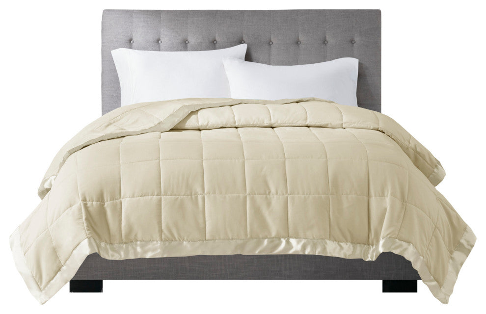 Madison Park Microfiber Blanket, Cream, King