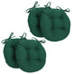 16" Solid Twill Round Tufted Chair Cushions, Set of 4, Green