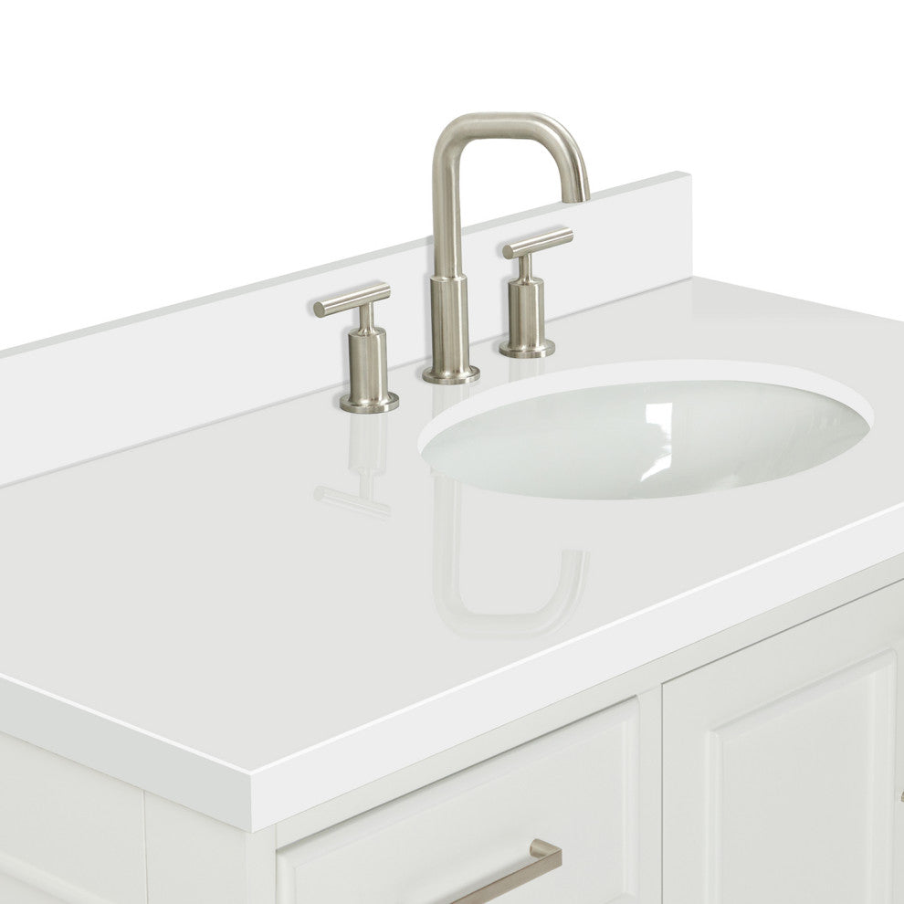 Ariel Stafford 43" Single Right Offset Oval Sink Bathroom Vanity