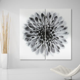 "Dahlia AB" Frameless Free Floating Tempered Glass Panel Graphic Wall Art Set