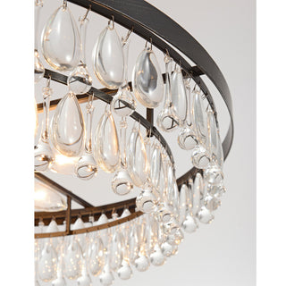 Catherine Antique Black Finish Crystal 6-light Chandelier