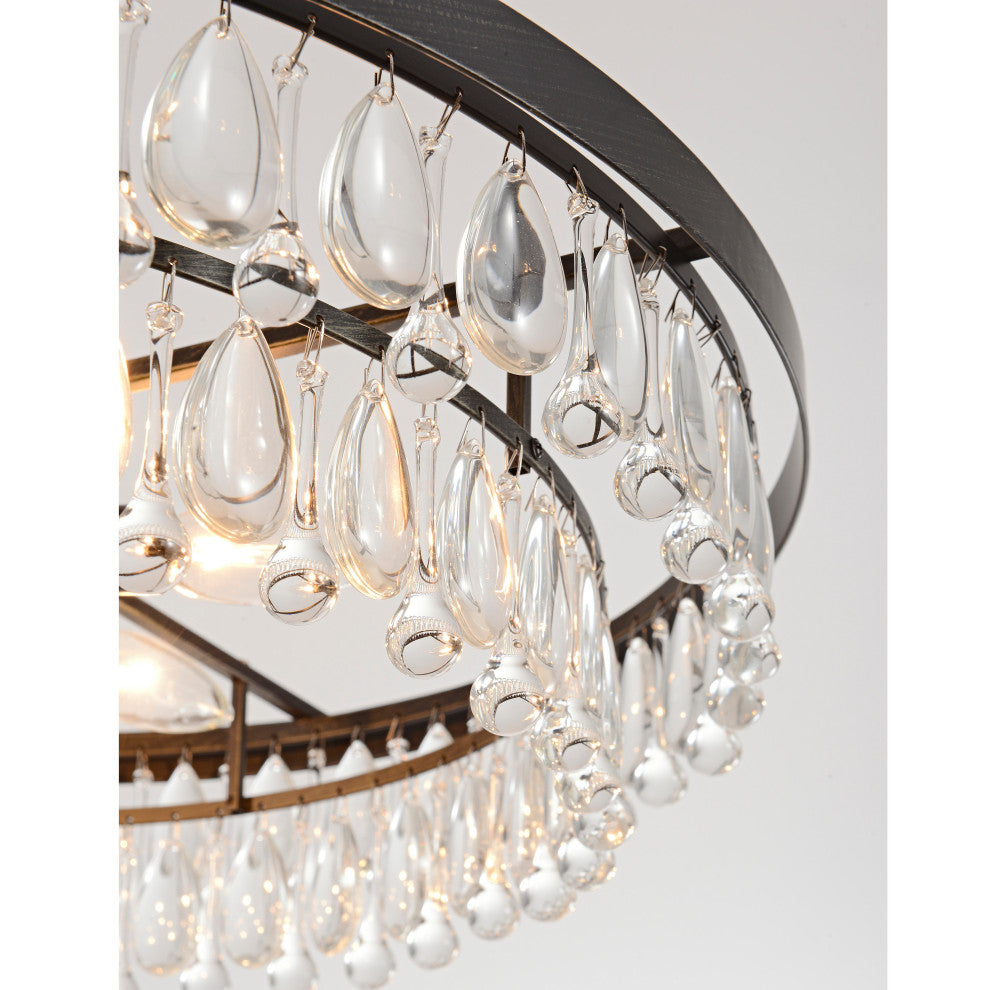 Catherine Antique Black Finish Crystal 6-light Chandelier