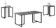3 Piece Table Set, Weathered Brown and Black