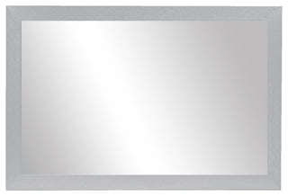 Meade Framed Wall Mirror, Brushed Silver, 20"x48"