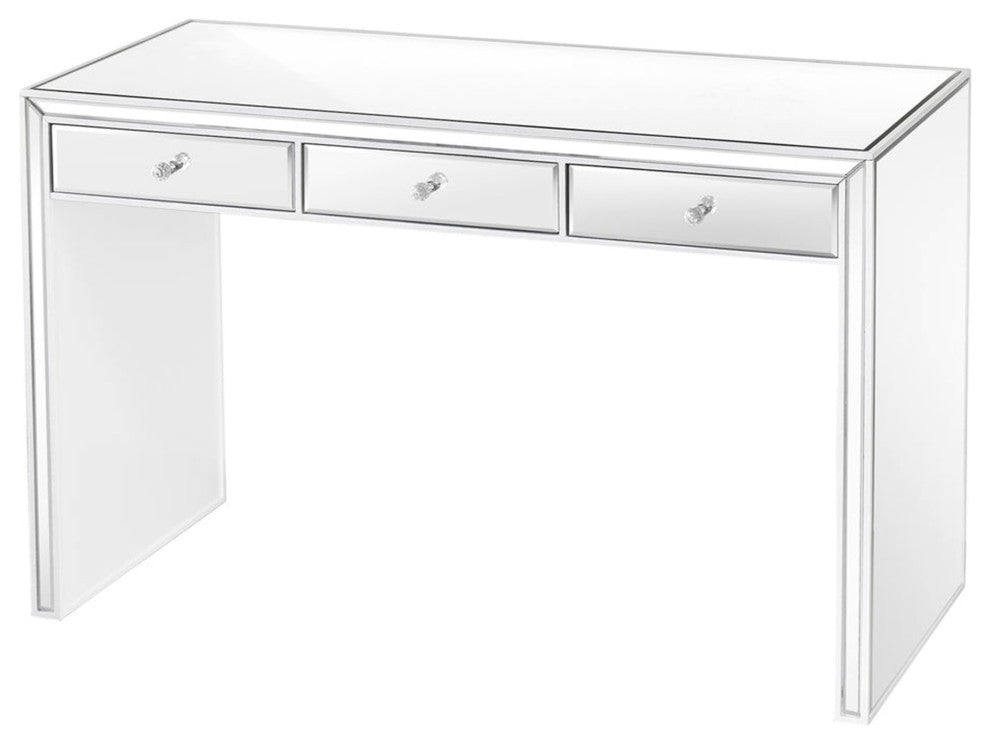 Leah Premium Mirrored Vanity Table, White
