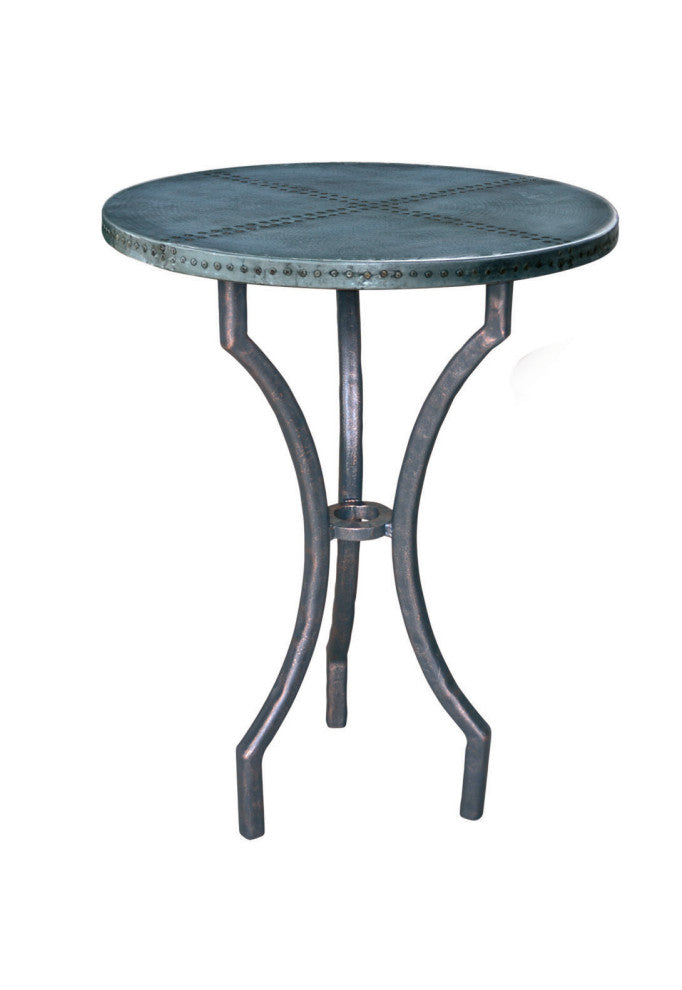 Corinthian Bar Table With 30" Coppet Top, Zinc Top