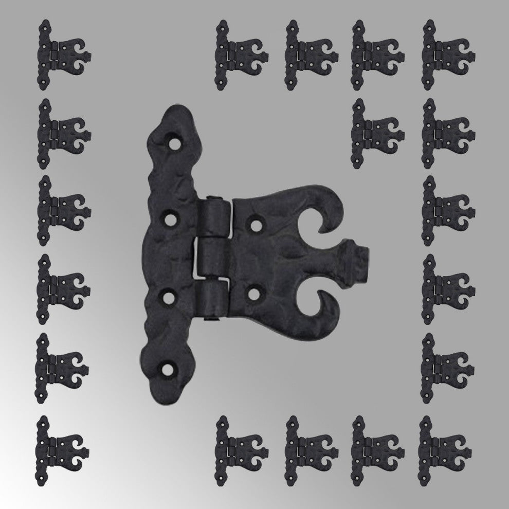 Wrought Iron Cabinet Hinge Black Rustproof Pack of 20 |