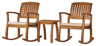 GDF Studio 3-Piece South Hampton Rocking Chair Set With Accent Table