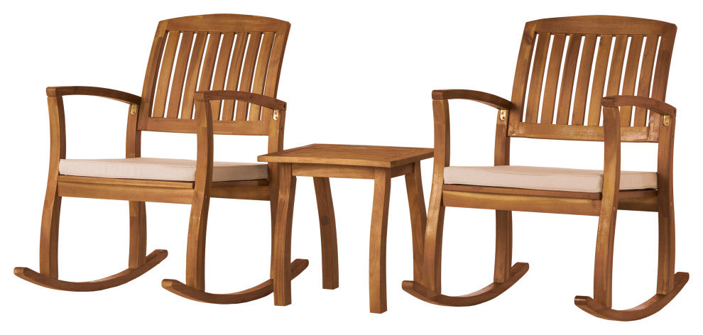 GDF Studio 3-Piece South Hampton Rocking Chair Set With Accent Table