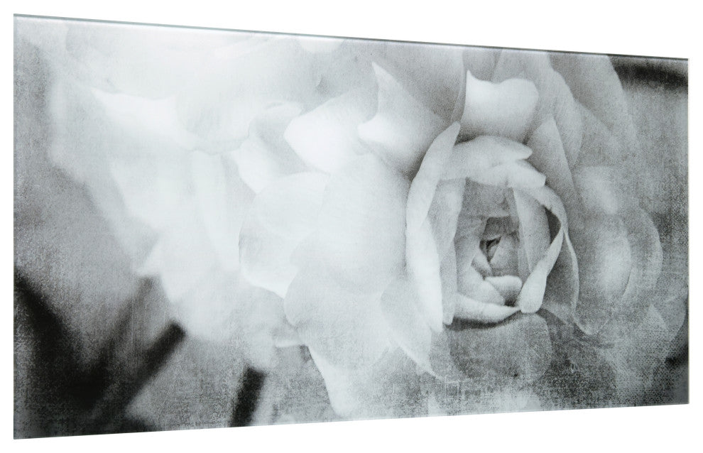 "Dark Ranunculus I A" Frameless Reverse Printed Tempered Art Glass Wall Art