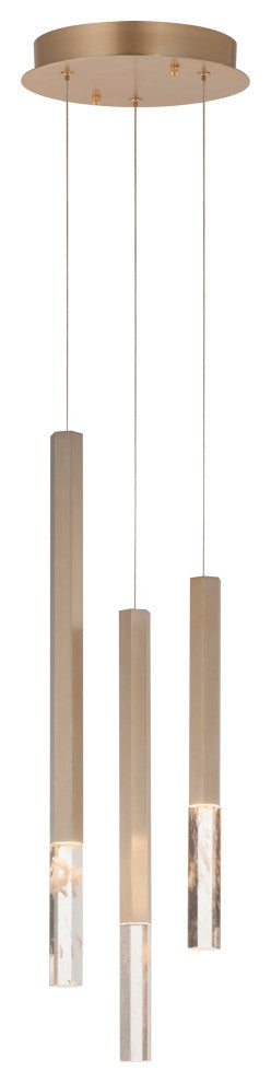 ET2 E11023-95 Diaphane 3 Light 10"W LED Multi Light Pendant - Gold