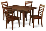 5 Pc Kitchen Dinette Set -Small Table And 4 Kitchen Dining Chairs