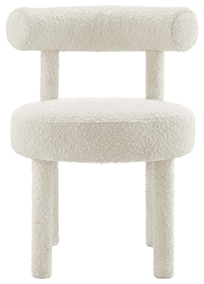 Toulouse Boucle Fabric Dining Chair - Ivory