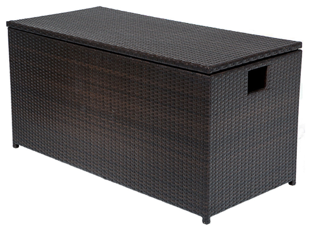 Belle Outdoor Wicker Patio Storage Chest Espresso