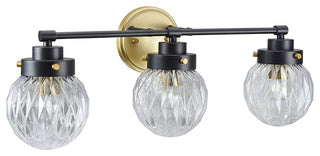Aspen Creative 62277, Bathroom Vanity 3 Lights Fixture, Gold/Black