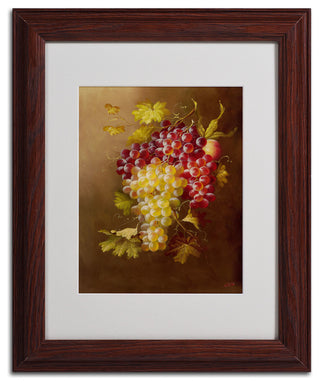 'Still Life with Grapes' Matted Framed Canvas Art by Rio