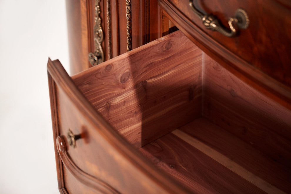 Cortina Dresser and Mirror Set - Honey Walnut