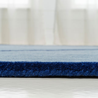 Mosaic Coastal Geometric Border Handwoven Wool Light  Rug