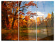 "Quiet and Silent Autumn" Glossy Metal Wall Art, 3 Panels, 36"x28"