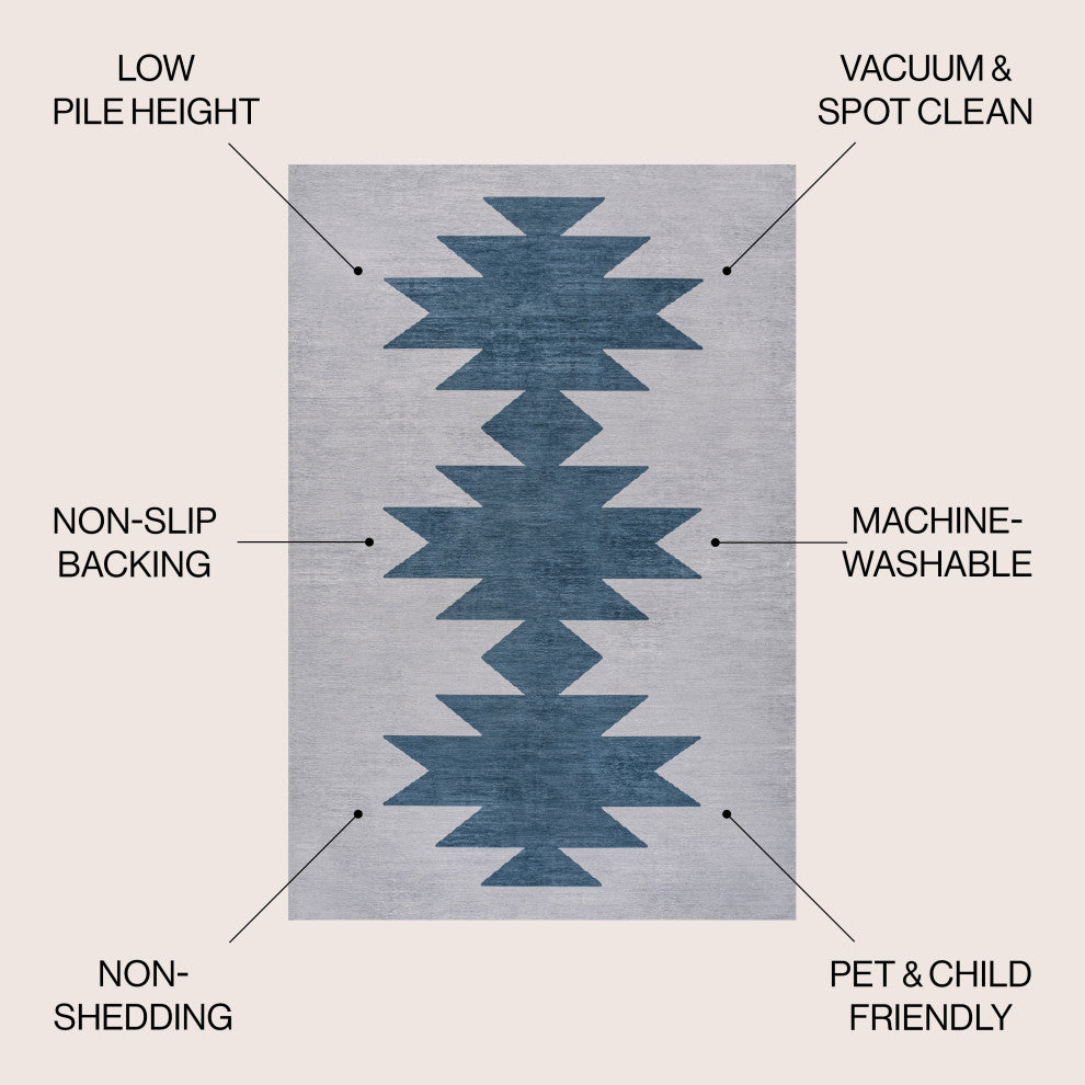 Chayton Minimalist Geometric Machine-Washable Area Rug