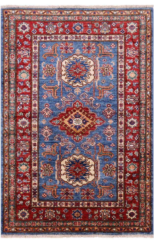 Super Kazak Hand Knotted Rug 3' 4" X 4' 10" Q10634