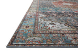 Margot Oriental Ocean/Brick Area Rug, 2'6"x9'6"