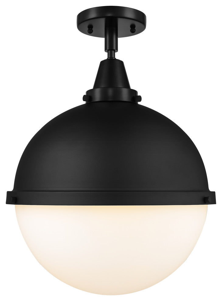 Innovations 447-1C-BK-HFS-121-BK-LED Hampden 1 Light Flush Mount, Matte Black