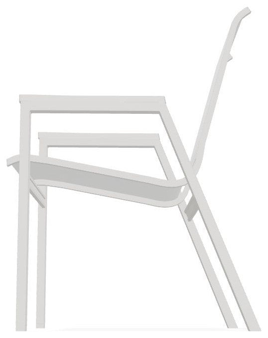 Bazza Sling Stackable Outdoor Dining Chair, White/Snow