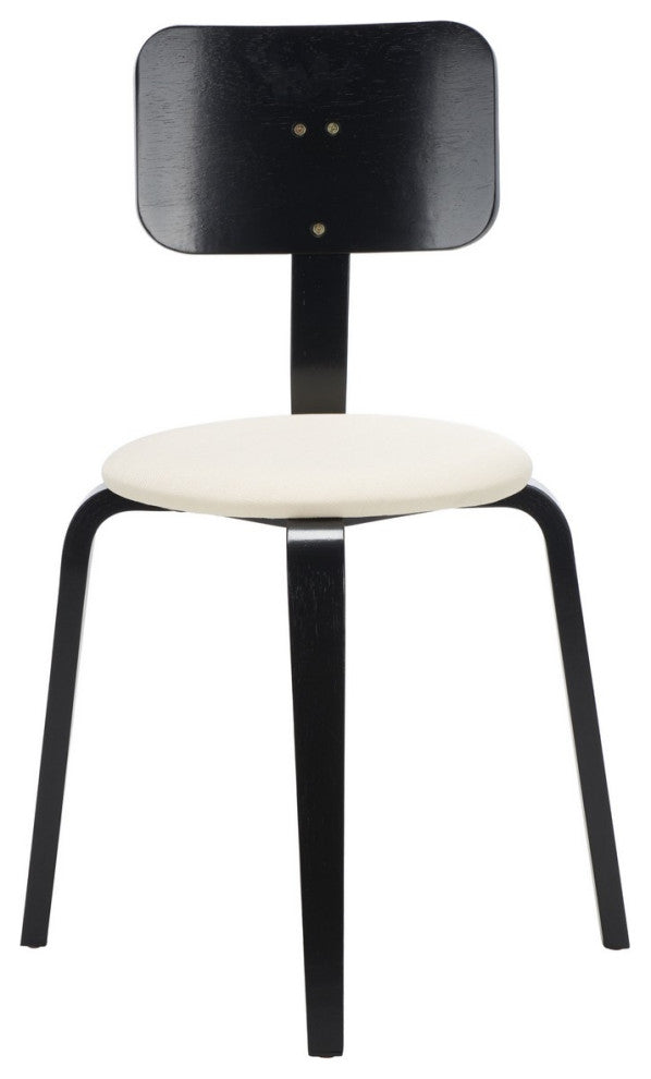 Safavieh Jo Upholstry Stackable Dining Chair, Black/Creme