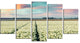 Morning in Tulip Farm Near Espel Village, Landscape Wall Art, 60"x32", 5 Panels