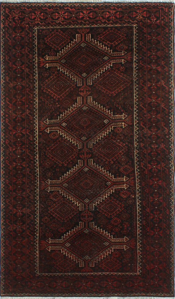 Semi Antique Debbie Rust/Charcoal Rug, 3'11x6'10