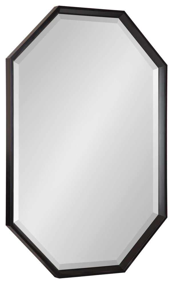 Calter Elongated Octagon Wall Mirror, Black