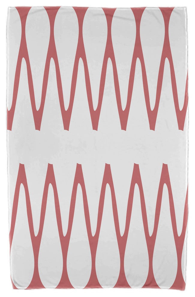 30x60" Zipped, Geometric Print Beach Towel, Coral