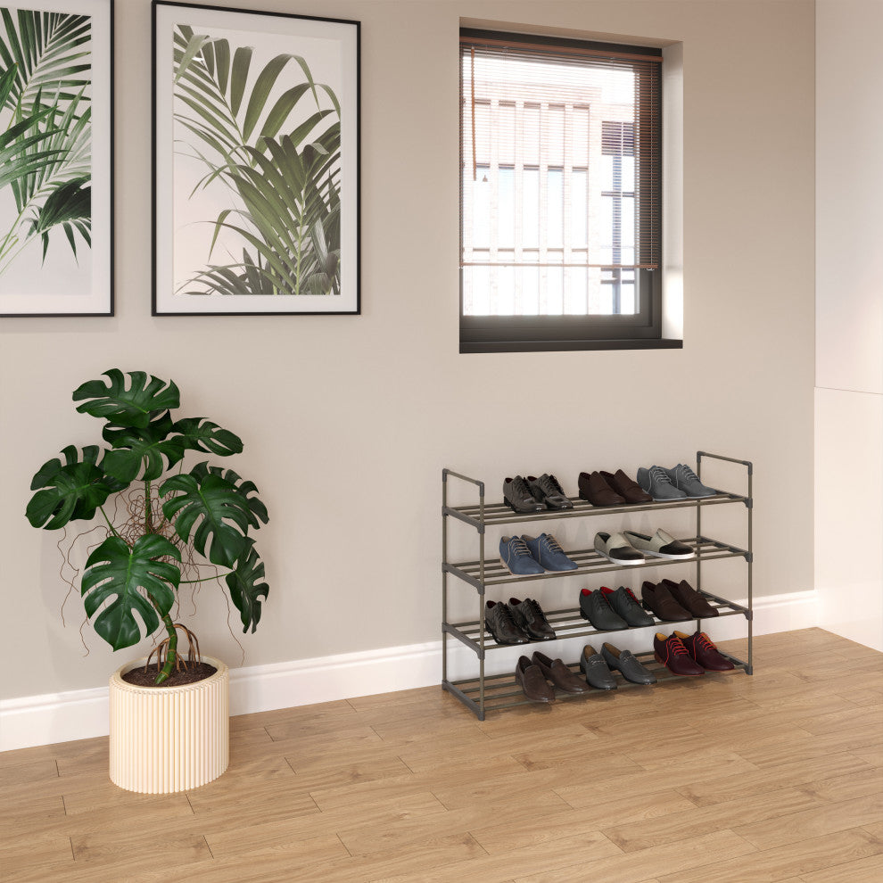 Shoe Rack 4-Tier Shoe Organizer for Closet, Bathroom, Entryway Holds 20 Pairs