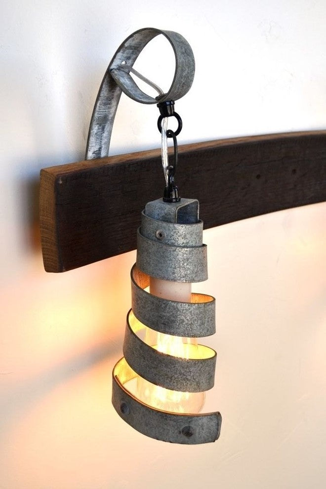 Barrel Ring Vanity Light - Elan - Made from retired CA wine barrel rings