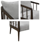 Madison Park Josefine Spindle Accent Armchair with Removable Back Pillow, Grey