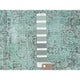 Celadon Green, Worn Wool, Hand Knotted, Vintage Persian Tabriz Rug, 6'2"x9'3"