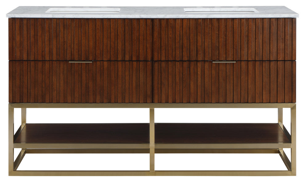 Monad Bathroom Vanity, Walnut, 60" Wide