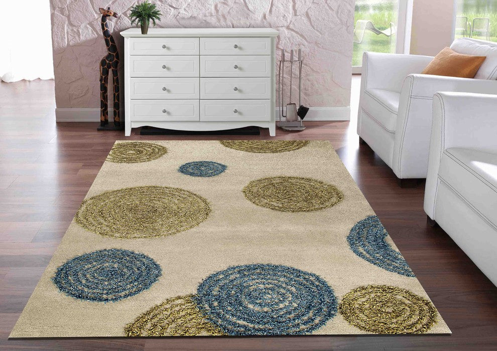 Hand Tufted Sage Wool Area Rug, 5'2"x7'6"
