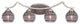 Zilo 4 Light Bath Bar Shown, Graphite Finish With 6" Smoke Ribbed Glass